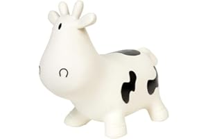 BS Toys GA126 Springende Kuh-Hüpftier-Geeignet für Indoor-Oder Outdoor Spiele, ab 3 Jahre-Schwarz und Weiß, Maximalgewicht 50 kg