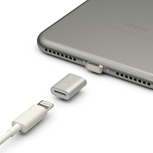 esorio® Lightning Adapter auf Lightning magnetisch Connector in silber - 6