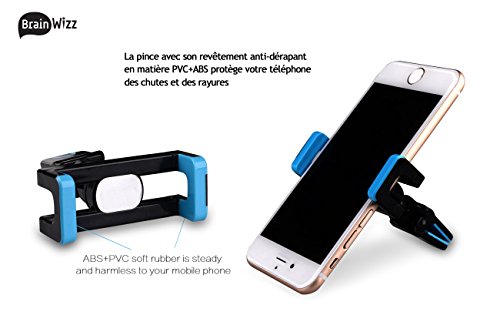 BrainWizzÂ® 360 Air Vent - Porta cellulare, supporto da auto universale del supporto griglia di ventilazione / Ventilazione iPhone 5S / 6S iPhone / iPhone 6 / 6S PiÃ¹ iPhone / iPhone 6 Plus / S4 e S5 Samsung Galaxy e S6 / HTC uno / Sony Xperia / Nokia / Huawei / Acer / Google Nexus / Nexus 6 / LG / Xiaomi