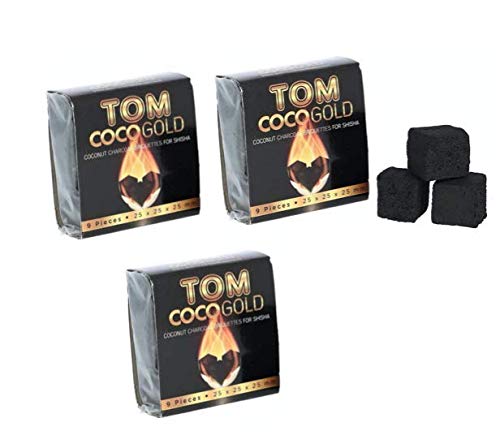 Tom coco minis, carbón natural para chicha Premium Gold 9 piezas (3)