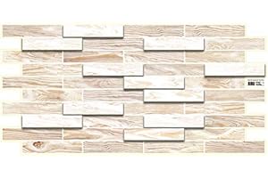 GRACE BALTIC Paneles de pared de plástico de PVC 3D Azulejos decorativos revestimiento - Roble blanqueado (paquete de 10 piezas/4.7 m²)