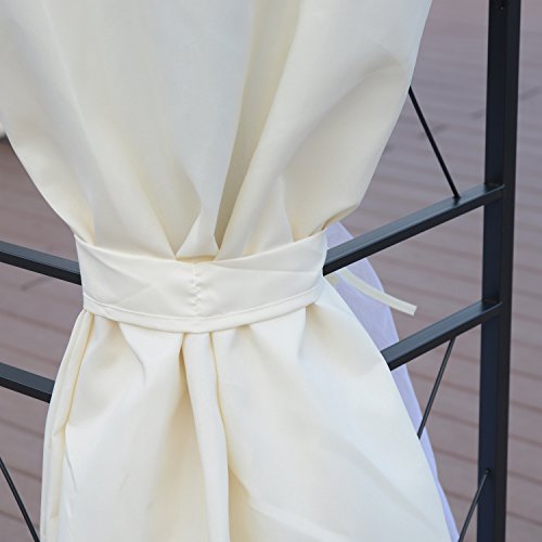 Outsunny® Pavillon Gartenpavillon Partyzelt Gartenzelt Festzelt mit Seitenteilen, Metall+Polyester+Moskitonetz, 3x4m - 7