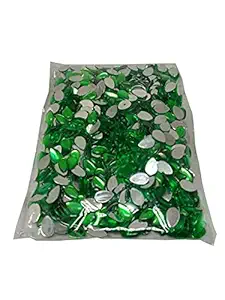 10x6 mm Thilagam Shape Kundan Stones- 46 Grams Packet, Around 730 to 750 Stones in Packet(Colour Optional) (Light Green)