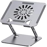&Ccedil;eşithane &Ccedil;ift Kollu Laptop Standı USB Fanlı, Katlanabilir Soğutucu Diz&uuml;st&uuml; Bilgisayar Y&uuml;kseltici, 10-17 İn&ccedil; Ergonomik Stand