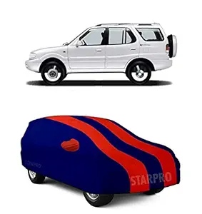 NEXTON Water Resistant & Uv Protection All Weather Car Cover Compatible for Tata Safari Dicor (with Mirror_Red)