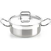 BRA Professional| Casserole With Lid Stainless Steel Professional 24 Cm | Suitable for all types of cookers, including induct