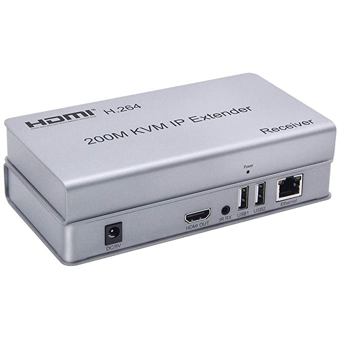 KVM 200 Meter, H.264 HDMI and KVM Extender Over IP Transmit HDMI Plus KVM Signals up to 200 Meters by a Single CAT5/5e/6 Cable at fullHD 1080P@60HZ.