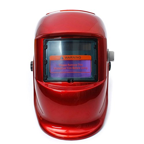SODIAL(R) Schweissermaske Schweisshelm Solar Automatik (Solarenergie Nutzung fuer Refill) Gesichtsschutz Zubehoer Rot - 2