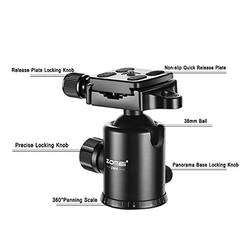 En Venta ZOMEi- Trípode para Cámara Reflex Z668C / Trípode Viaje con
Cabeza de Bola Trípode Completo para Canon Nikon Sony Fujifilm DSLR
Cámaras Altura: 46/165cm Especial