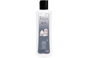Champú para Bichón Maltés - Champú para Perros Hidratante y Dermoprotector con Vitamina D-Pantenol - Realza el Blanco Natural del Pelo - Vegano - Fabricado en España - 300 ml - MD-10 COLLECTION