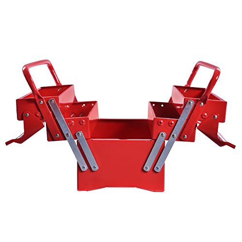 Werkzeugkasten Werkzeugkiste Werkzeugbox Werkzeugkoffer Metall rot - 2