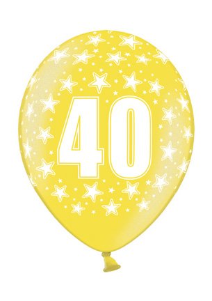 6 Luftballon 30 cm zum 40. Geburtstag – Zufällig gemischt aus 8 Farben – Kleenes Traumhandel® - 8