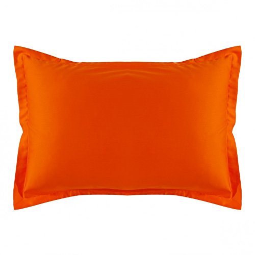 Essix - Taie d'oreiller Triumph Line Satin de coton Mandarine 50 x 70 cm