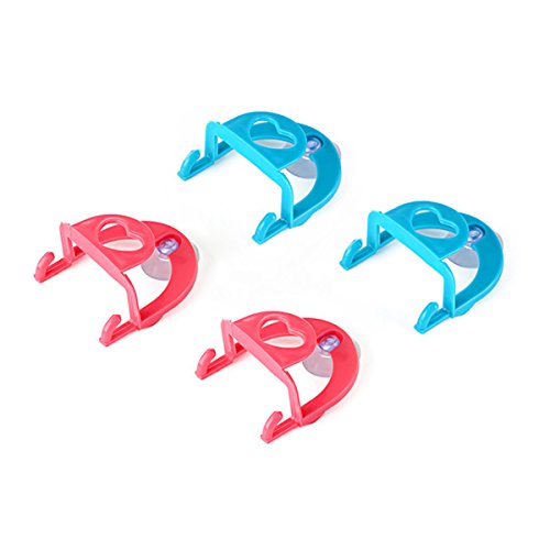 KiaraL Küchen Saugnapf Schwammhalter Küchen Schwammablage Aufbewahrung zur Bürste ,Rose - 3