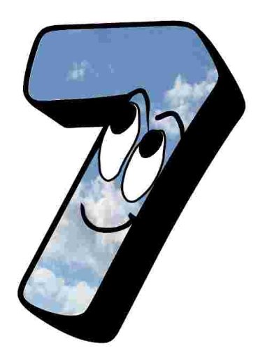 Sky Number 7 Sticker For House Door / Wheelie Bin / Dustbin - Choose Number