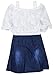 BENKILS Cute Fashion Baby Girl's Denim Skirt Dresses for (White, 7-8 Years)