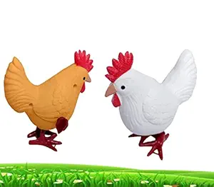 LEYSIN Combo of 2 Pcs Small Walking Key Operated Hen Toys for Kids Boys and Girls for Playing and Gifting Use Pack of 1