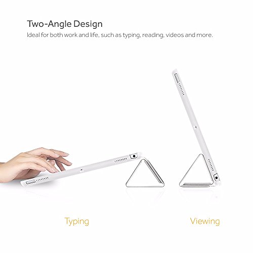 iPad Pro 10.5 Hülle, EasyAcc Ultra Dünn iPad Pro 10.5 Zoll 2017 Smart Cover mit Auto Sleep / Wake Up Funktion und Standfunktion – Hochwertiges PU Leder Hülle (Weiß, Kunstleder, Ultra Dünn) - 5