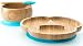 Baby Toddler Suction Plate, Suction Stay Put Feeding Plate, Natural Bamboo (Blue)