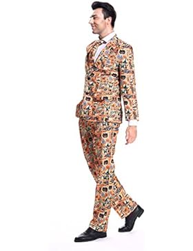 YOU LOOK UGLY TODAY Modisch Herren Party Anzug Halloween Kostüme Party Suits Festliche Anzüge mit lustigen Gespenst...