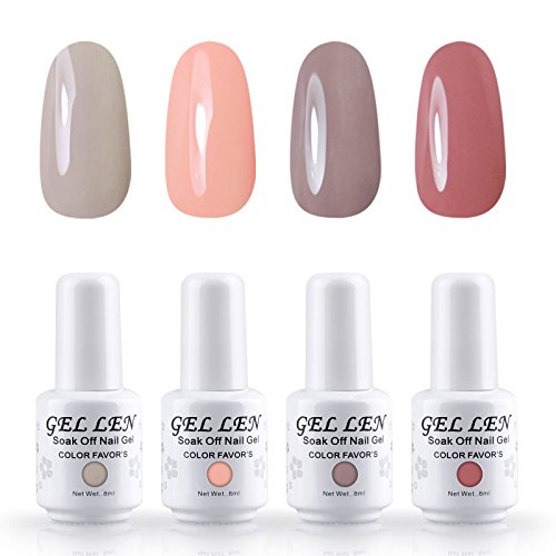 Gellen Brand Gel Nail Polish 4PCS Kits Soak Off UV LED Colour Varnish Manicure Nail Salon Set 8ml #6