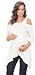 Women's Maternity Cold Shoulder Long Sleeve Unbalanced Wide Hem Tunic Top