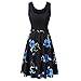 Produktbild Hevoiok Damen Sommerkleider Schwarz Frauen Ärmelloses Vintage Druck Midikleid A Line Abendkleid Partykleid Cocktailkleid Tunika Prom Swing Kleid Beiläufiges (Schwarzer, XL)