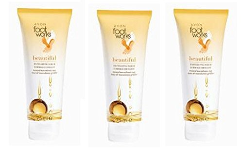 3 x Footworks Beautiful toasted macademia nut Exfoliating scrub - 75ml