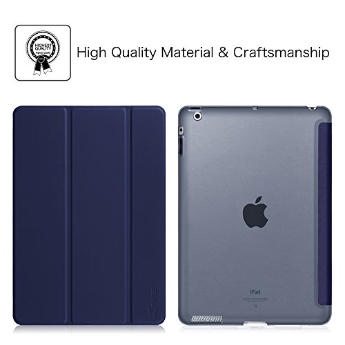 Fintie iPad 2 / 3 / 4 Hülle Case – Ultra Slim Superleicht Schutzhülle mit Lichtdurchlässig Rückseite Abdeckung Smart Cover Tasche mit Auto Schlaf / Wach und Standfunktion für Apple iPad 2 / iPad 3 / iPad 4 Retina Tablet, Marineblau - 2