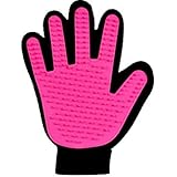 Dogfriend HAUSTIER-HAARBÜRSTE Handschuh mit Silikon-Noppen | Effiziente Pflege von Hunde- und Katzen-Fell & sanfte Massage | Modell rechte Hand | Bürste / Kamm zur Tierhaar-Entfernung (Rot)