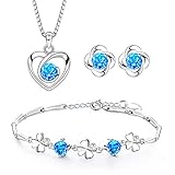 ♥ Schmuck Set Größe ♥ : Halskette Länge: 45cm. Anhänger Größe: 1.6cm * 2.1cm. Ohrringe Größe: 0.7cm * 0.7cm. Armband Länge: 20cm (7.8 Zoll).