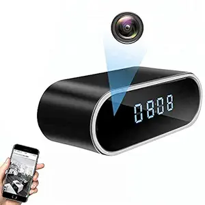 Live Streaming Easy to Use Digital Table Clock with Full HD 1080P WiFi Wireless Mini Camera Video and Audio, Motion Detection Cam