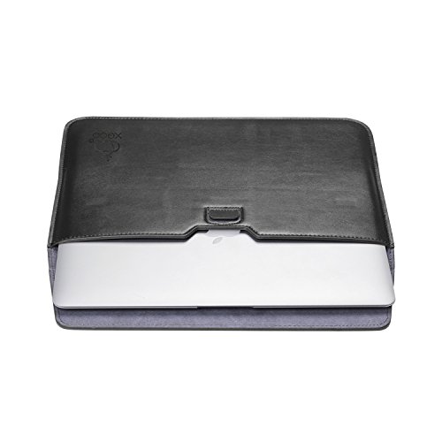 XGUO PU Ledertasche/ Hülle für MacBook Air 13.3 MacBook Pro Retina 13.3 zoll mit Halter Surface Pro 3/4 iPad Pro 12.9 Sleeve Hülle Tasche mit Ständer Erhöhung Schutzhülle(13.3 Zoll, Schwarz) - 4