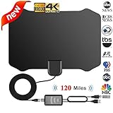 【Verstärker in 3 Stufen】Integriert mit einem smarten Verstärker, der über eine USB-Schnittstelle mit Strom versorgt wird, kann unsere Antenne eine Verstärkung in 3 Stufen bereitstellen. Der Empfang dieser Antenne wurde im Vergleich zu ähnlichen Produkten für beste Bedingungen optimiert, sodass Signale innerhalb einer Reichweite von 130 Miles empfangen werden können.