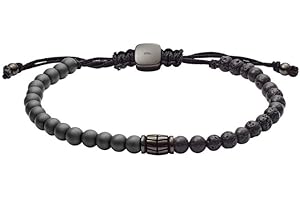 Fossil Vintage Casual Herren Halbedelstein- oder Edelstahlarmband mit Schieberverschluss