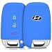 Produktbild Hülle für Hyundai Kia 3-Tasten Autoschlüssel - kwmobile Silikon Schlüssel Schutzhülle in Blau - Etui Schlüsselhülle Cover Auto Zündschlüssel