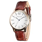 Armbanduhren männer Herrenuhr mit Datum Funktion Armbanduhr Herren Mode Männer Lederband Uhren Sport Analoge Quarz-Armbanduhr A Armbanduhr Uhren Herrenuhr Herrenarmbanduh Braun