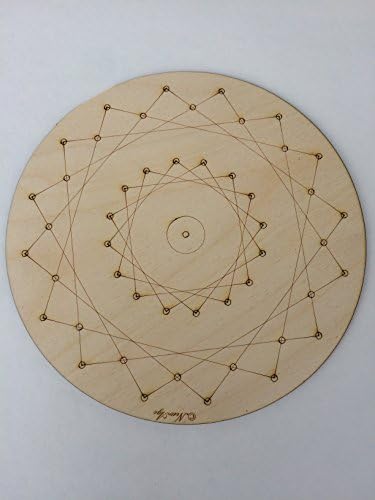 Large Crystal Grid Plate Whirling Squares Design Sacred Geometry Healing Spiritual Reiki Metaphysical Wooden Crystal Grid