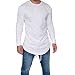 Produktbild DAY.LIN T Shirt Herren Männer Slim Fit O Hals Lange Ärmel Muskel  Abschlag   T-Shirt Lässige Tops Bluse Herren Rundhalsausschnitt Lässige Muscle Slim Solid Color Langarm-T-Shirt (Weiß, M=EUS)