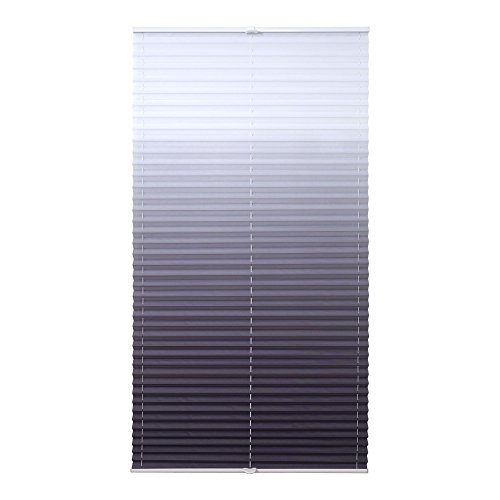 Decolia Klemmfix-Plissee Farbverlauf verspannt ohne Bohren oder Schrauben, Breite/Höhe: 100×130 cm, Farbe: anthrazit - 6