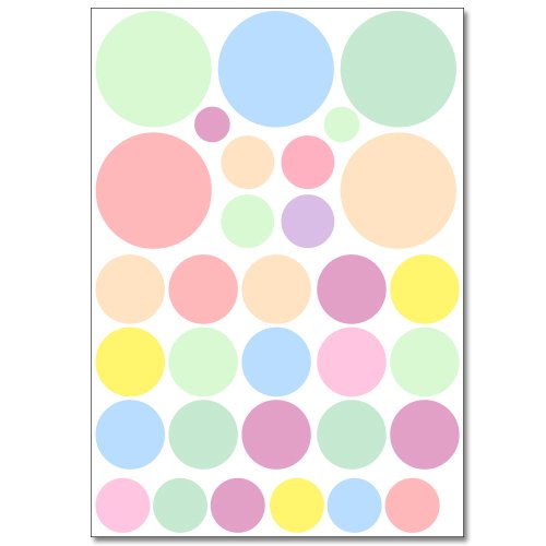 Wandkings Pastell Punkte Wandsticker Set, 46 Aufkleber, 2 DIN A4 Bögen, Gesamtfläche 60 x 20 cm - 2