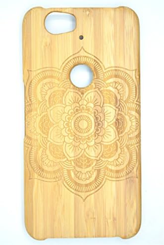 Google Nexus 6P Case (5.7-Inch), Wood Collection(TM) Wood Case for Google Nexus 6P ( Bamboo Mandala Flower)- Wood Collection(TM) Handmade Wooden Case and Cover for Your Smartphone and Tablet
