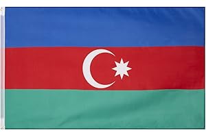 MUWO Flagge Nations Together 90 x 150 cm Nationalmanschaften, doppelseitige Gartenflagge, wetterfeste Fanflagge, Fußballflagge Polyester Länderfagge Deutschland mit Ösen (Aserbaidschan)