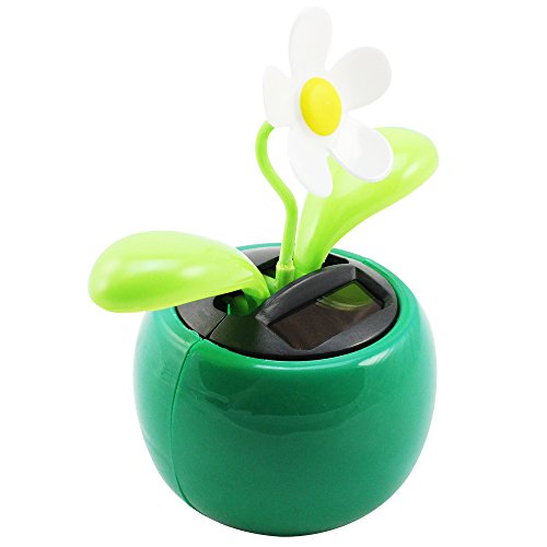 COM-FOUR® 2er Set Solar Wackelblume in 2 verschiedenen Farben, 11 x 10 x 7 cm (2 Stück – pink/grün) - 4