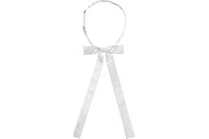 Allegra K Women's Pre-Tied Adjustable String Bow Tie with Long Ribbon Solid Color Uniform Bowties