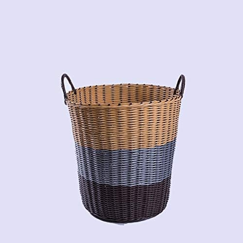 The taste of home Stables woven basket hamper toy storage basket household laundry basket (color : BROWN)