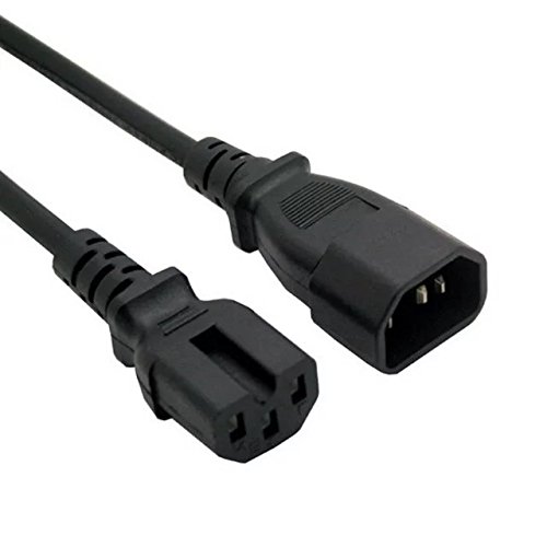 Goliton IEC 320 C14 Stecker auf C15 Stecker Verlängerungskabel für Kesselstecker 100cm – Schwarz - 2