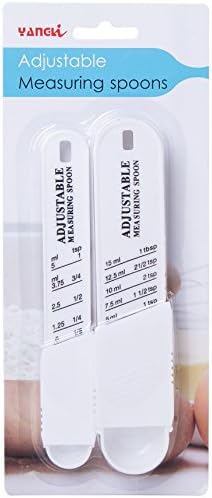 Measuring Spoons Adjustable Set of 2 (Teaspoon and Tablespoon) White