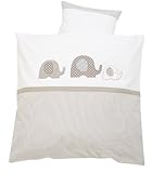 Alvi Bettwäsche 100x135 Applikation Elefant Dessin 323-6 beige