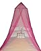 HENGSONG White /Pink Mosquito Net Bed Canopy Polyester 5.5 Meter x 2 Meter Insect Protection (Pink)